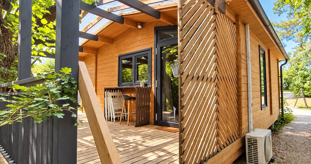 Chalet en bois au camping Les Chamberts dans la Drôme