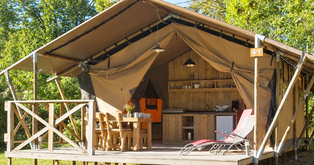 Tente Lodge Luxe au camping Les Chamberts dans la Drôme